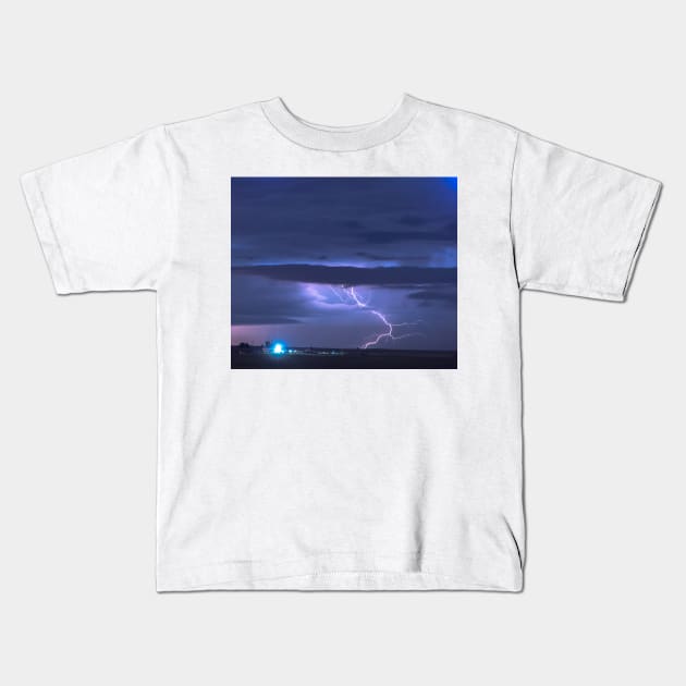 Prairie Lightning Storm Kids T-Shirt by StevenElliot